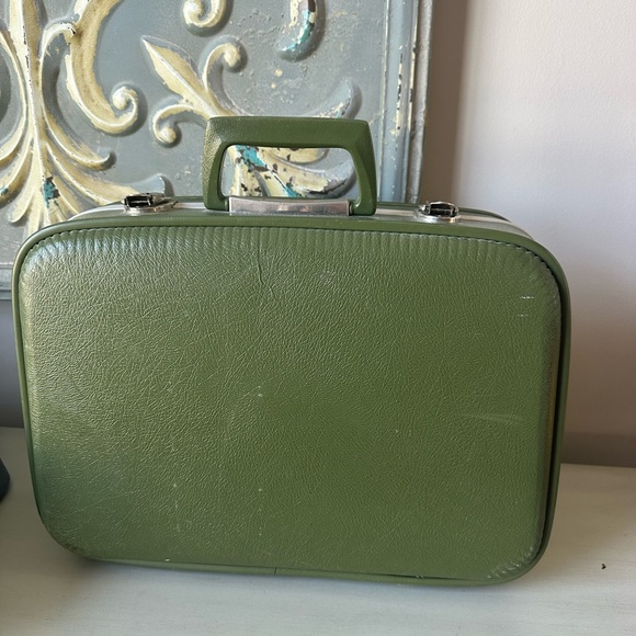 Bags Vintage Olive Green Hard Sided Suitcase Poshmark
